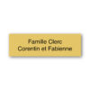 Plaquette de boîte aux lettres personnalisable en plastique or et texte noir