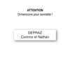 Plaquette de sonnette personnalisable en plastique blanc et texte noir