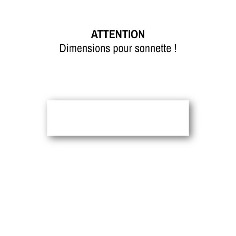 Créer ma plaquette de sonnette 60x15 mm en plastique blanc et gravure noire