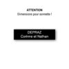 Plaquette de sonnette personnalisable en plastique noir et texte blanc