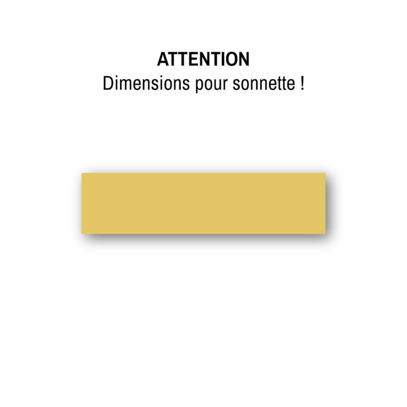 Créer ma plaquette de sonnette 60x15 mm en plastique or et gravure noire